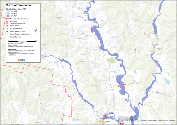 North of Campania flood map