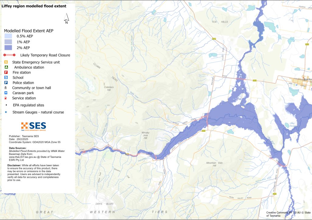 Liffey region flood map 1% AEP